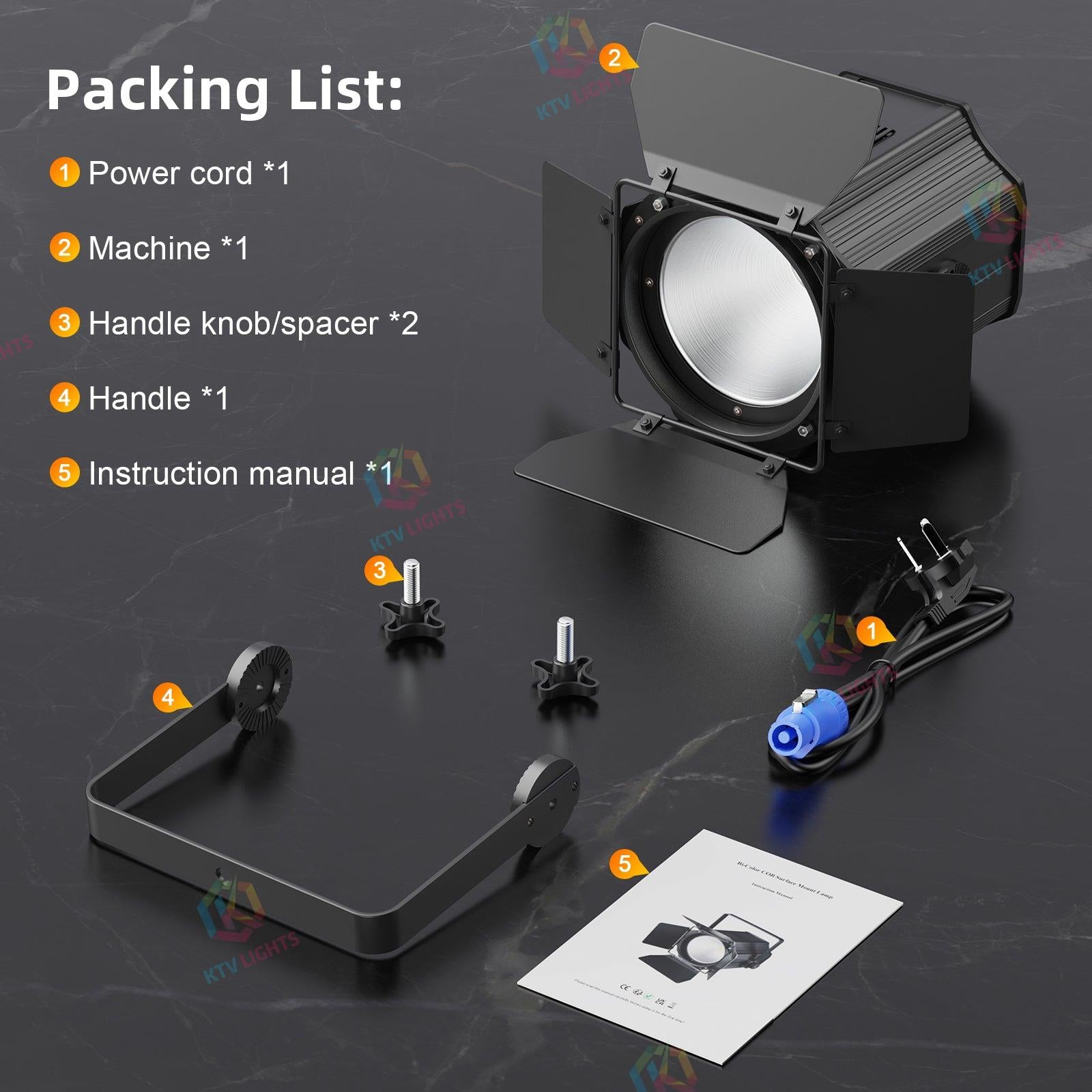 200W dual color COB par light with warm white and cool white-P27