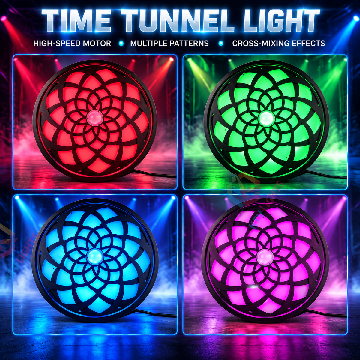 KTVLIGHTS 35W RGBW DMX512 Infinite Rotation Stage Light-F5