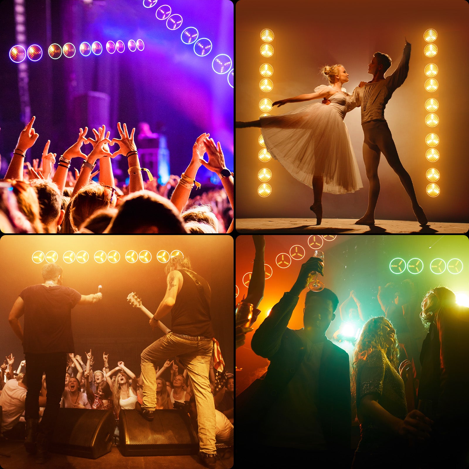 200W dual-eye vintage par light equipped with 6 COB spotlights-P51