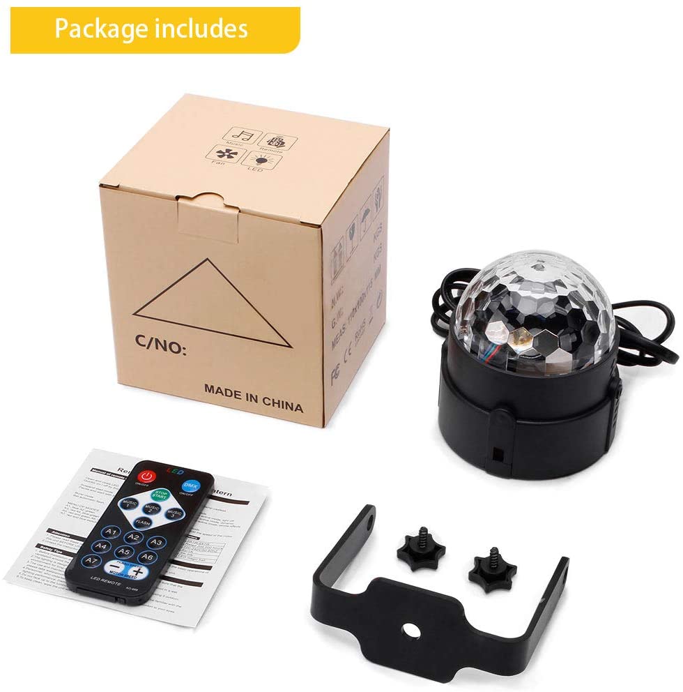 Remote control voice controlled RGB party light-C21