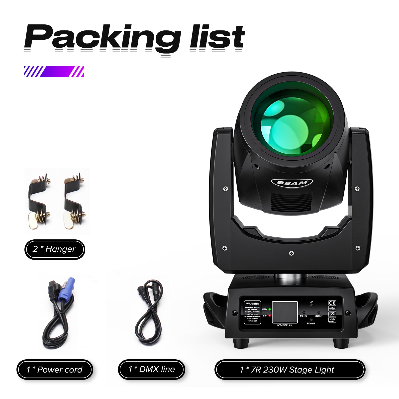 230W RGB 16-Beam Prism Moving Head Light - E22