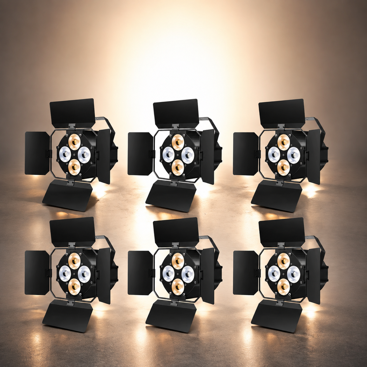 KTVLIGHTS 120W LED Stage PAR Light with Barn Doors-P5
