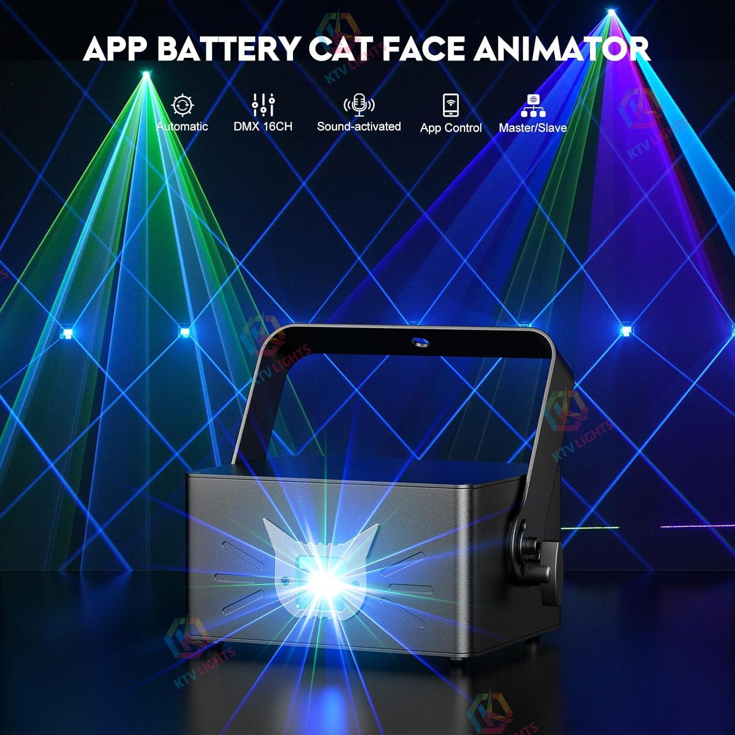 APP Full-Color RGB 3D Animated Laser Light - A34
