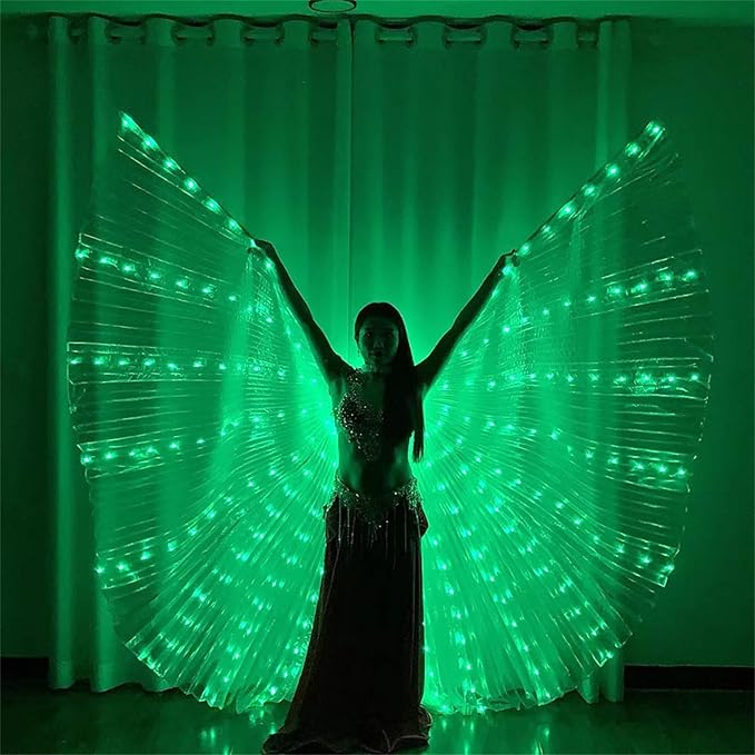 LED Belly Dance Costume Light Up IsIs Wings for Women Adults-M37