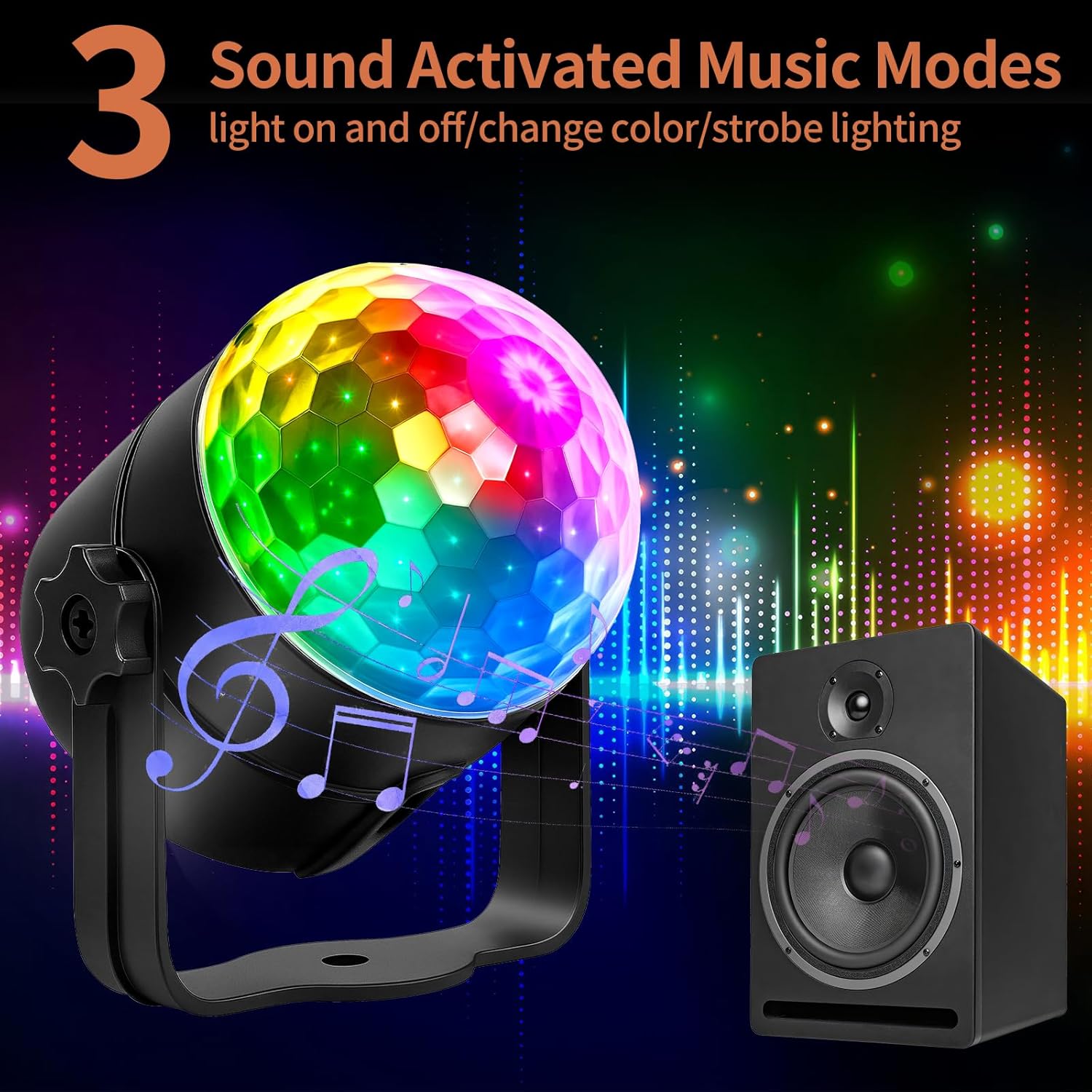 Remote control voice controlled RGB party light-C21