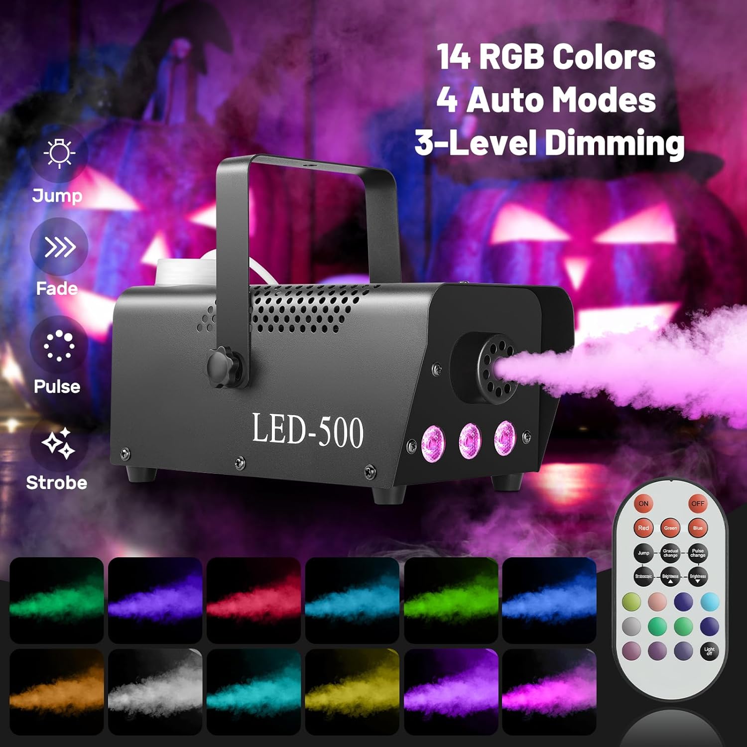 500W RGB Remote Control Smoke Machine-Y6