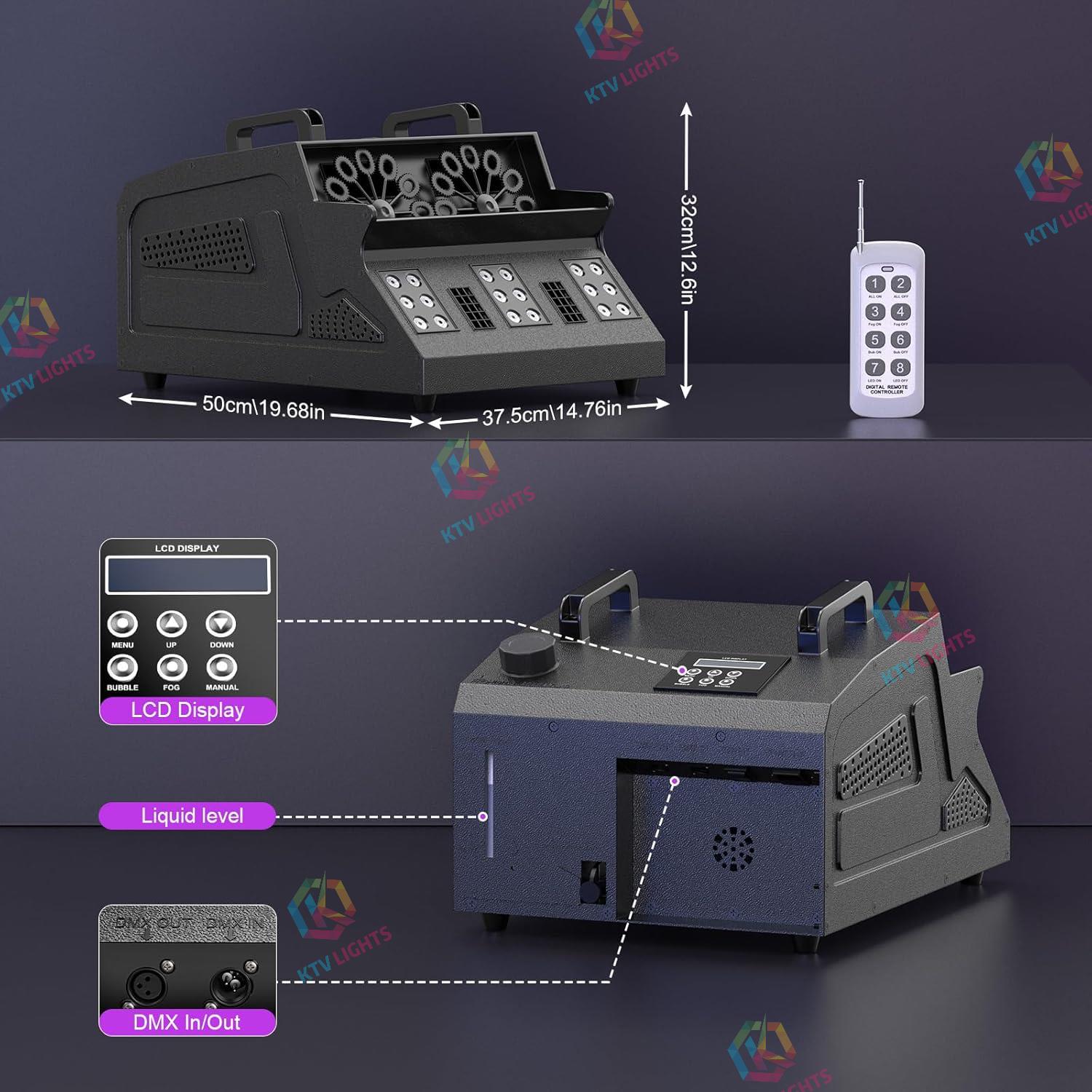 1500W LED RGB Smoke Bubble Machine with Remote Control-Y5