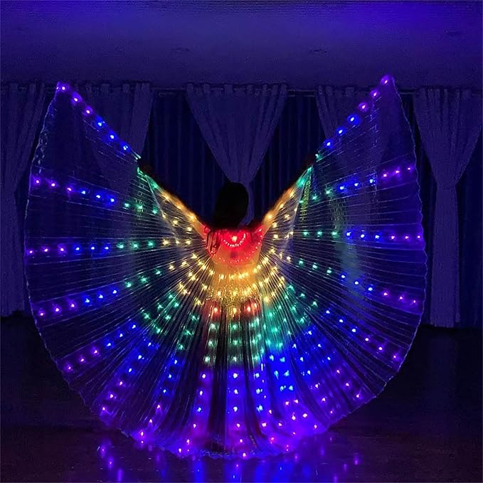 LED Belly Dance Costume Light Up IsIs Wings for Women Adults-M37