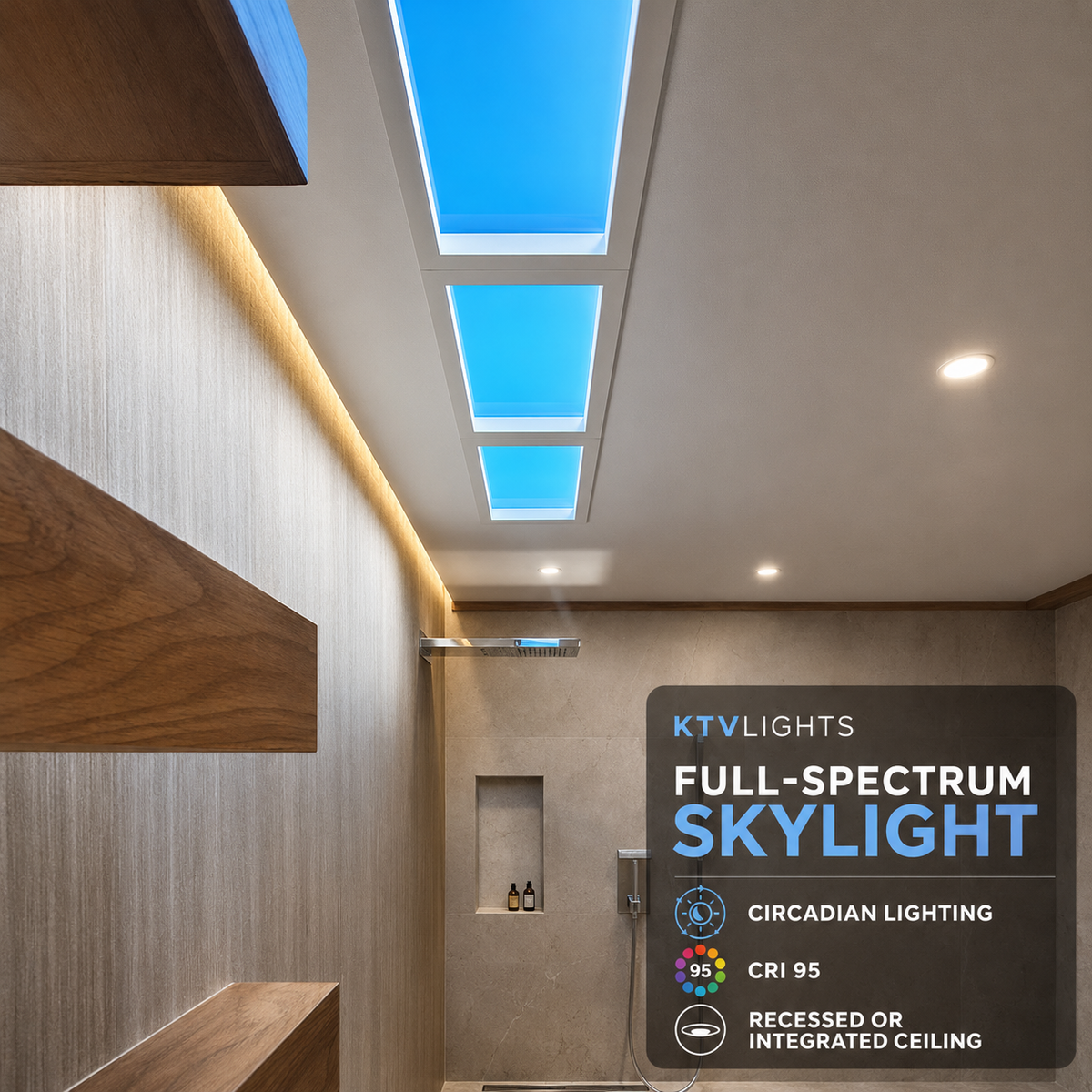 KTVLIGHTS Smart WiFi LED Artificial Skylight Ceiling Lamp