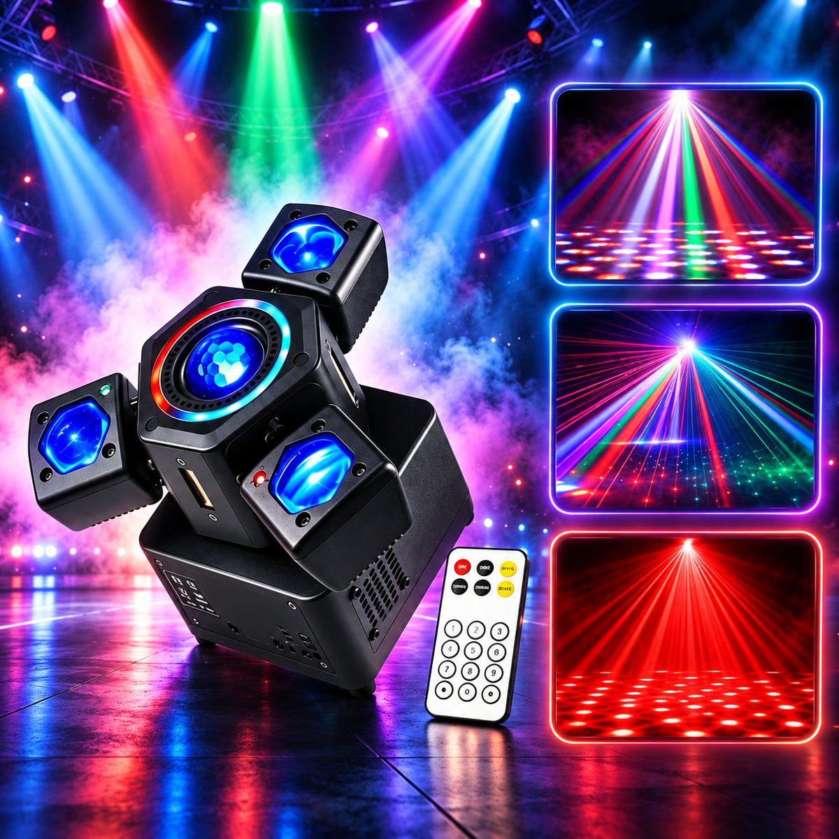 KTVLIGHTS 80W Mini Moving Head DJ Light, DMX512 RGBW Strobe-E102