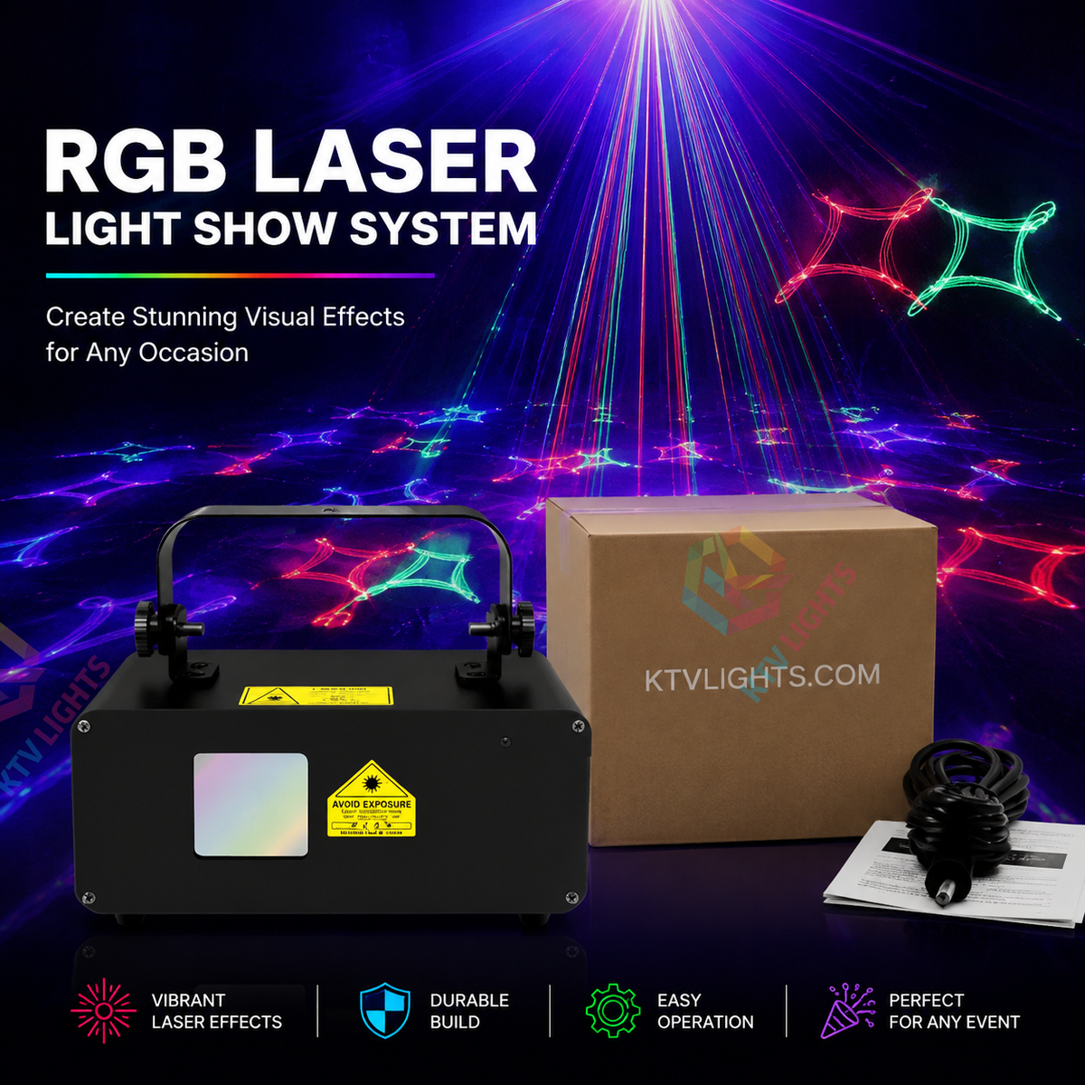 KTVLIGHTS Full-color line-scanning laser light suitable for DJ stage performances-B14