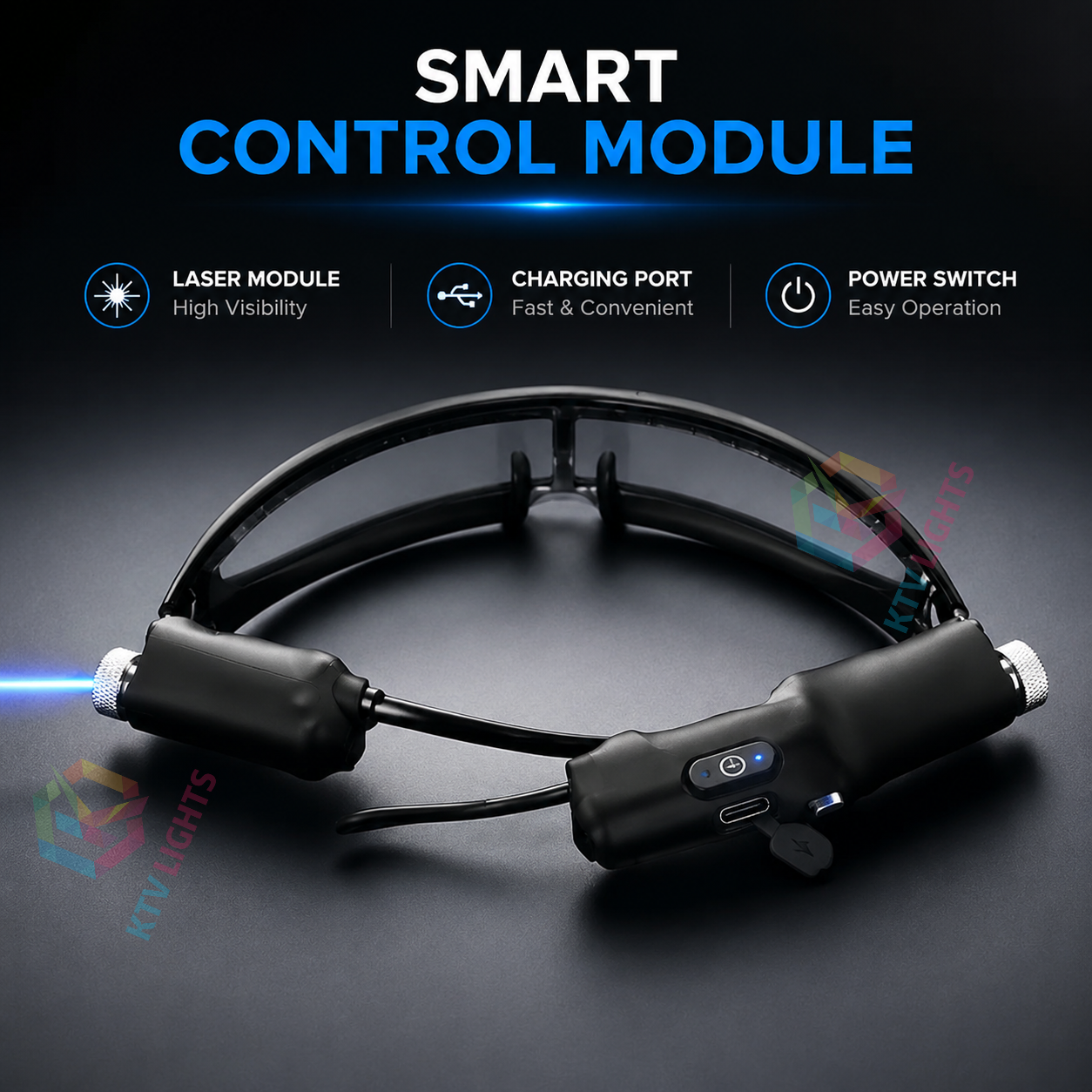 KTVLIGHTS Red Laser Glasses for Parties, Clubs & Festivals -M33