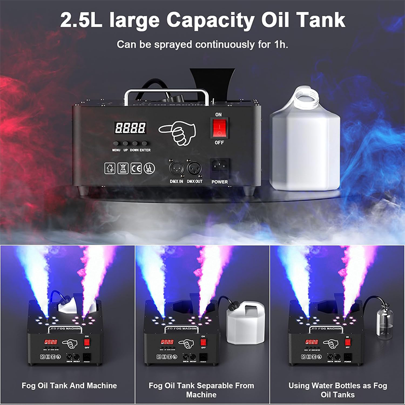 2000W Dual-Tube Adjustable LED RGB Smoke Machine-Y11
