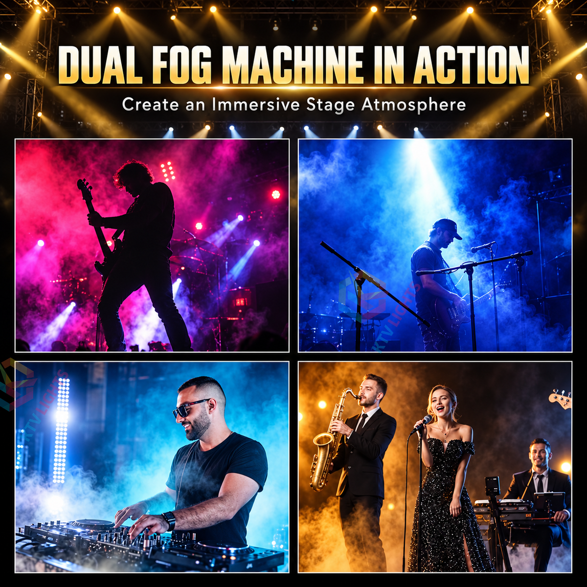 KTVLIGHTS 600W/900W Single/Dual-Nozzle Stage Fog Machine-Y19