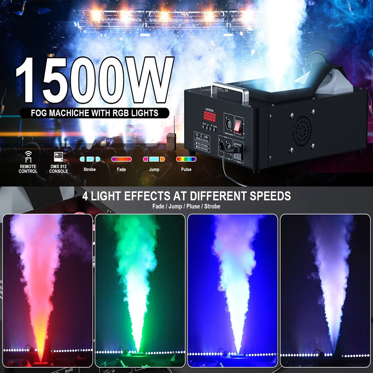 24 LED DMX512 3-in-1 full-color lamp beads smoke-Y12