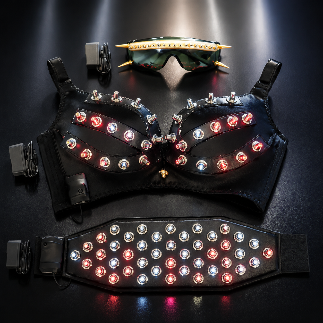 Fashion Red Laser Luminous Lady Bra Sexy Stage Costumes-M2