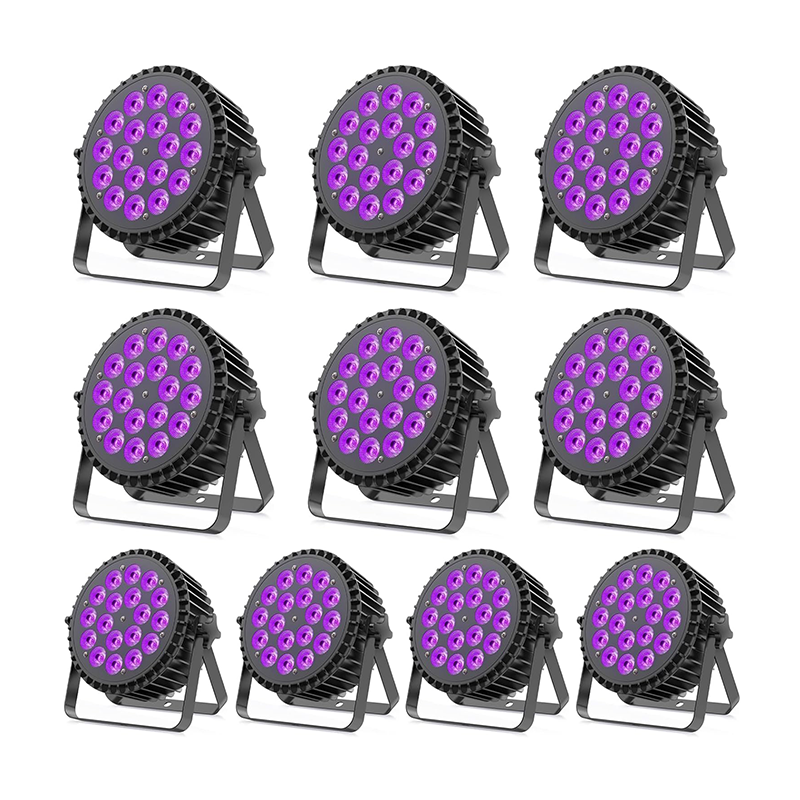 6-in-1 RGBW + UV 18-LED par light-P22