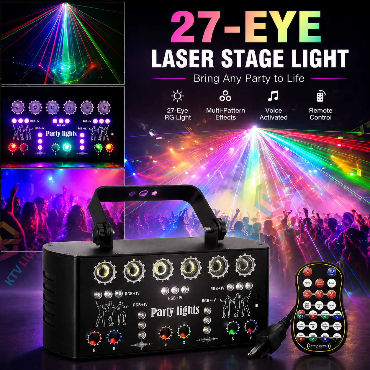 KTVLIGHTS RGB laser stage lights, suitable for DJ parties and events -B5
