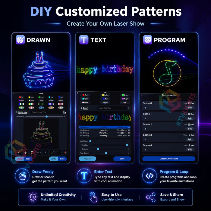 Four-head APP-controlled animated laser stage light - A16