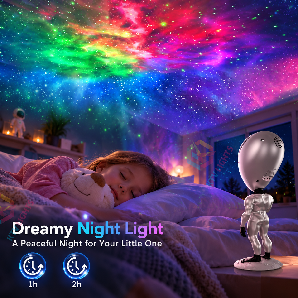 KTVLIGHTS Alien Star Galaxy Projector with 8 Nebula Effects-S59