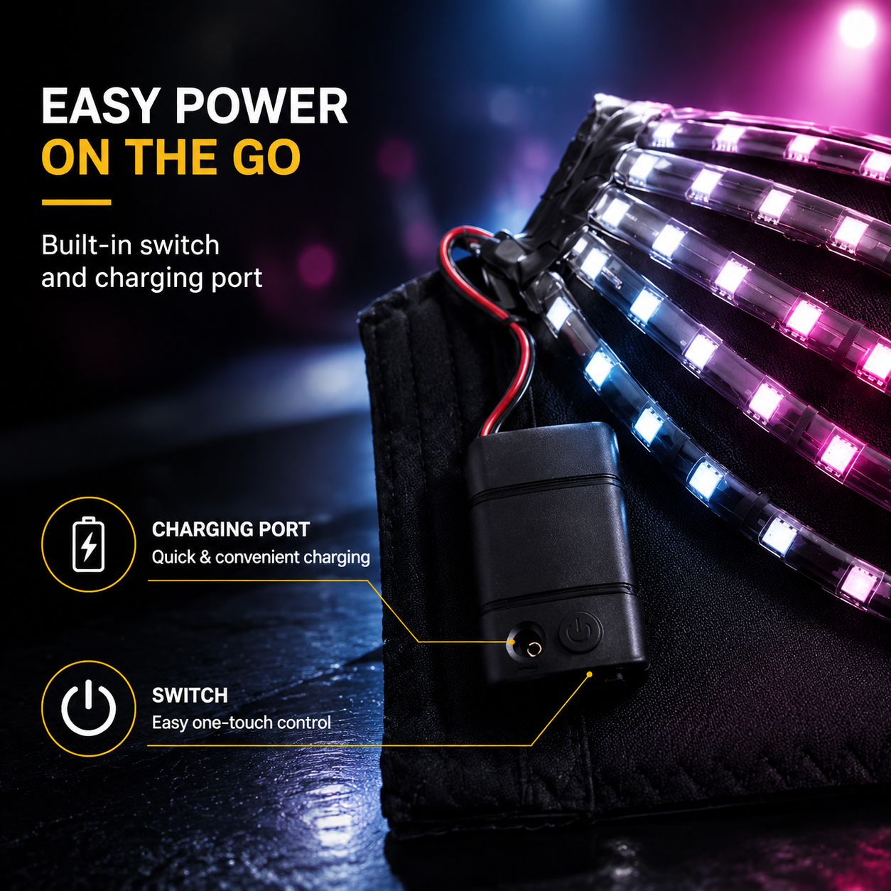 KTVLIGHTS Pixel LED Bra for DJs, Clubs & Rave Performances-M27