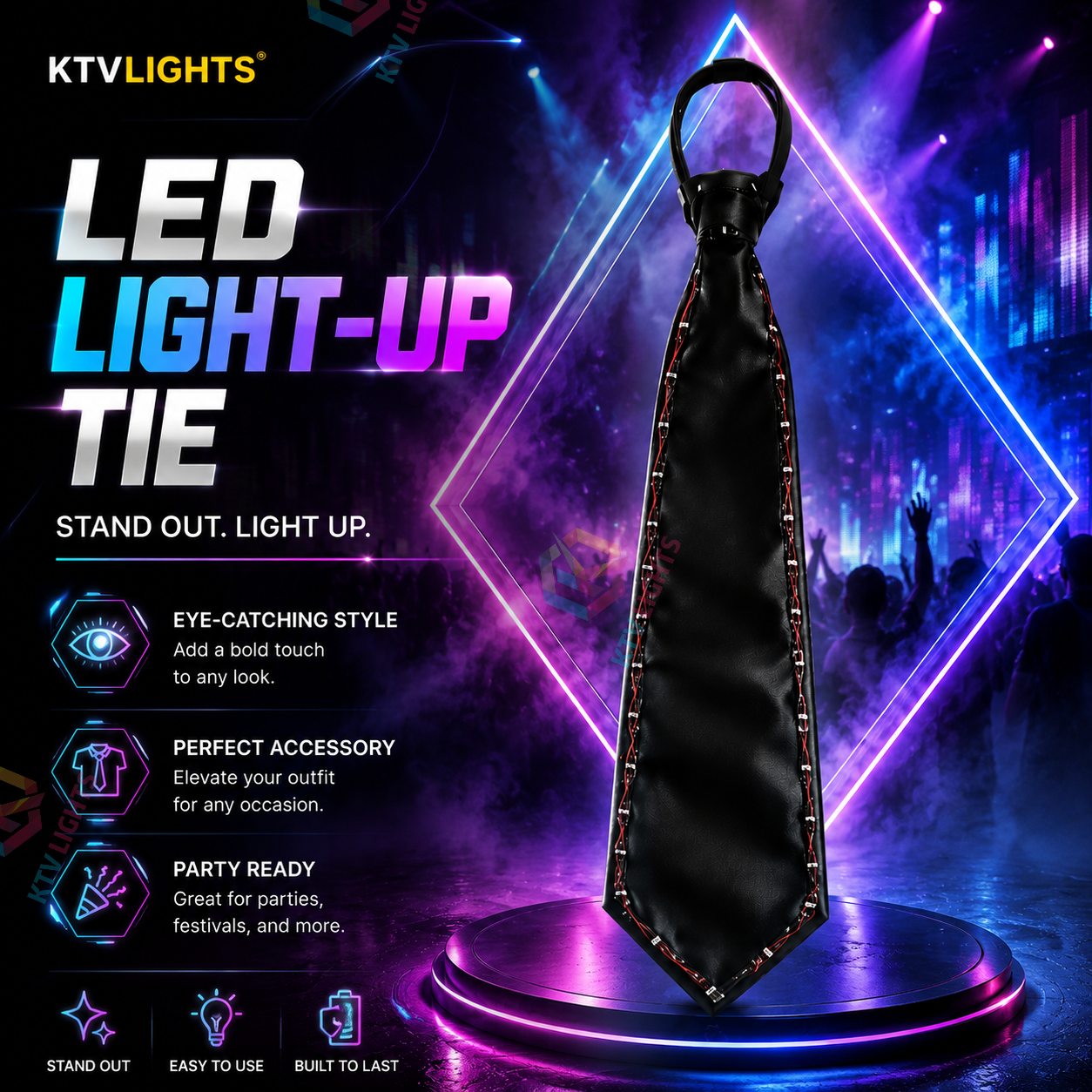 KTVLIGHTS LED Light Up Costume Suit for Rave Parties & Festivals-M30