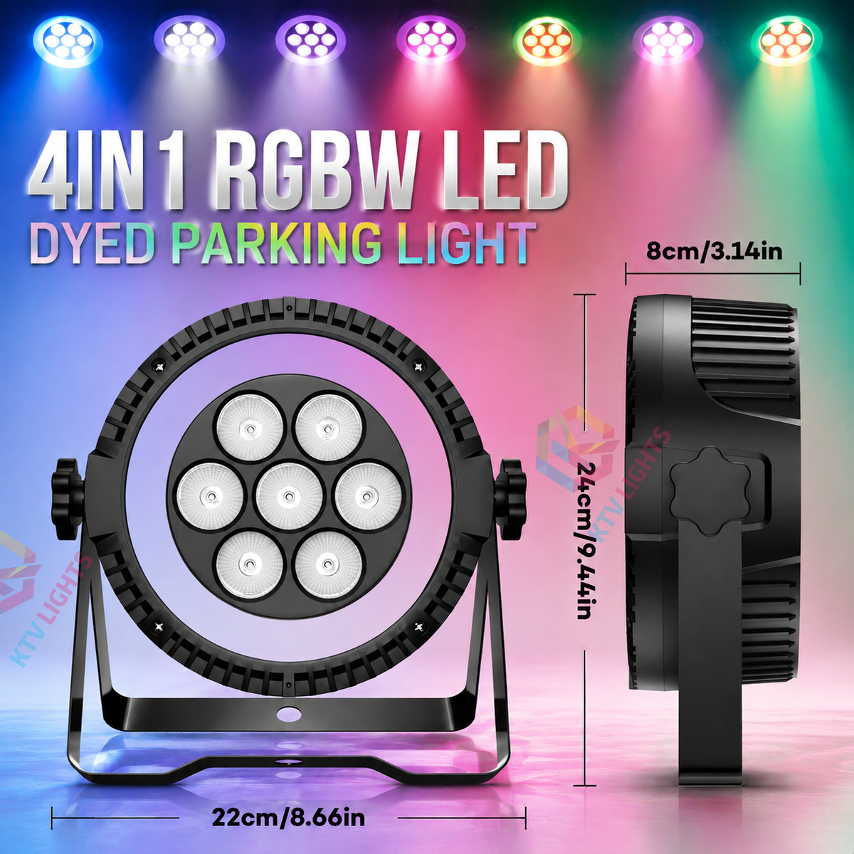 KTVLIGHTS RGBW 4-in-1 LED Wash PAR Stage Light-P19