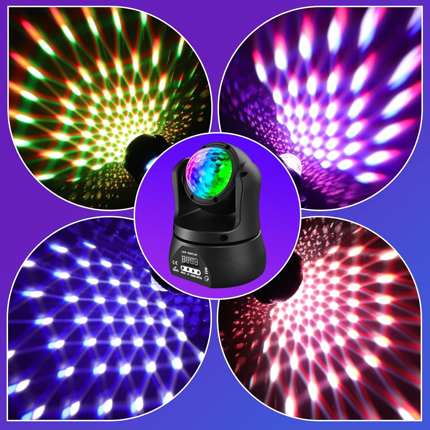 30W Double Sided Disco Ball Party Moving Head Light-E34