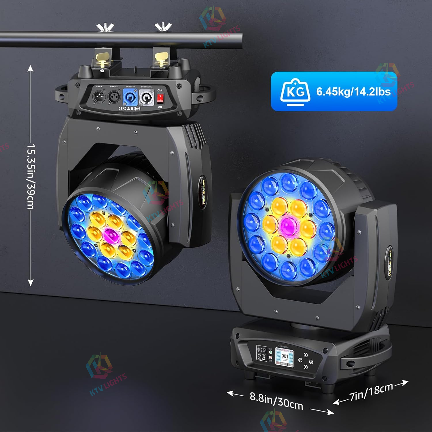 19x10W Beam/color/zoom effect moving head light-E64