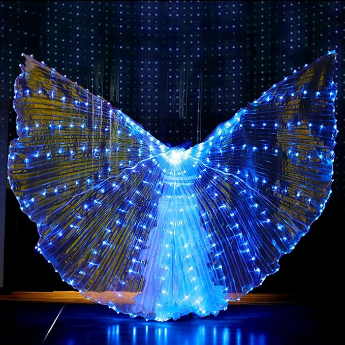 LED Belly Dance Costume Light Up IsIs Wings for Women Adults-M37