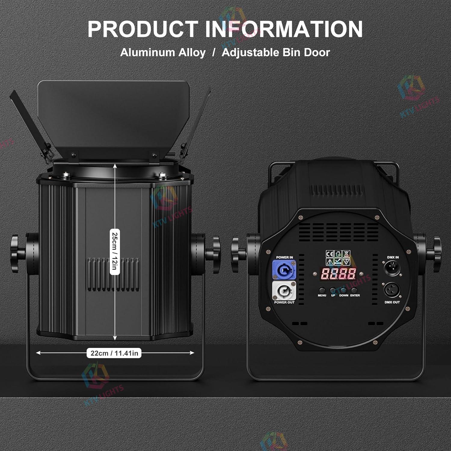 200W dual color COB par light with warm white and cool white-P27