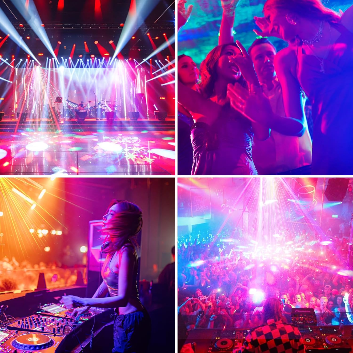 120W RGBW 6-Arm Moving Head Beam Light with Remote Control-E9