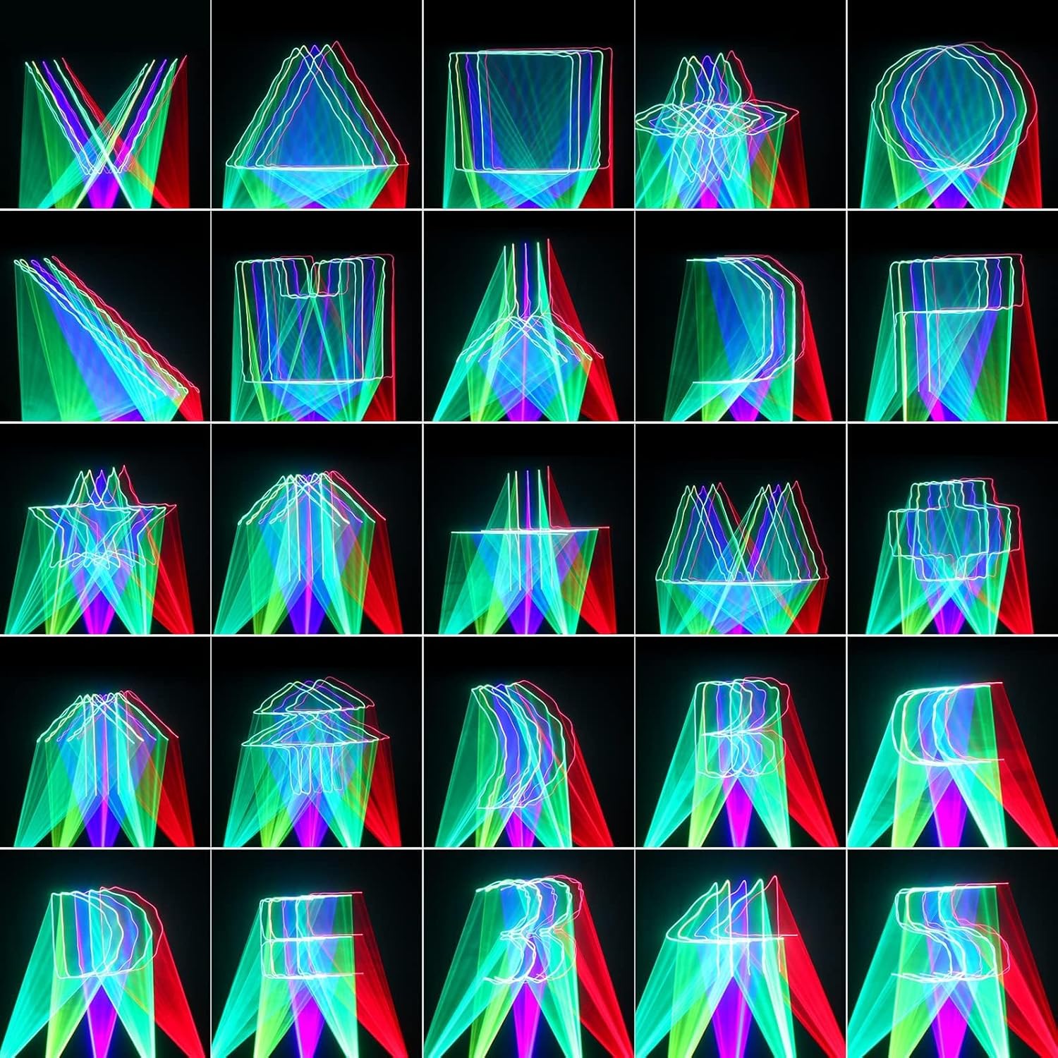 Five-hole RGB pattern scanning laser light B2