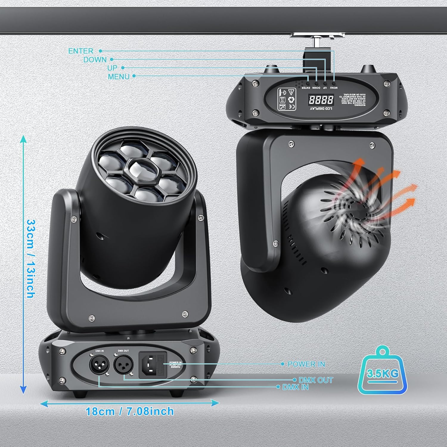 150W 4-in-1 RGBW Beam Moving Head Light-E61