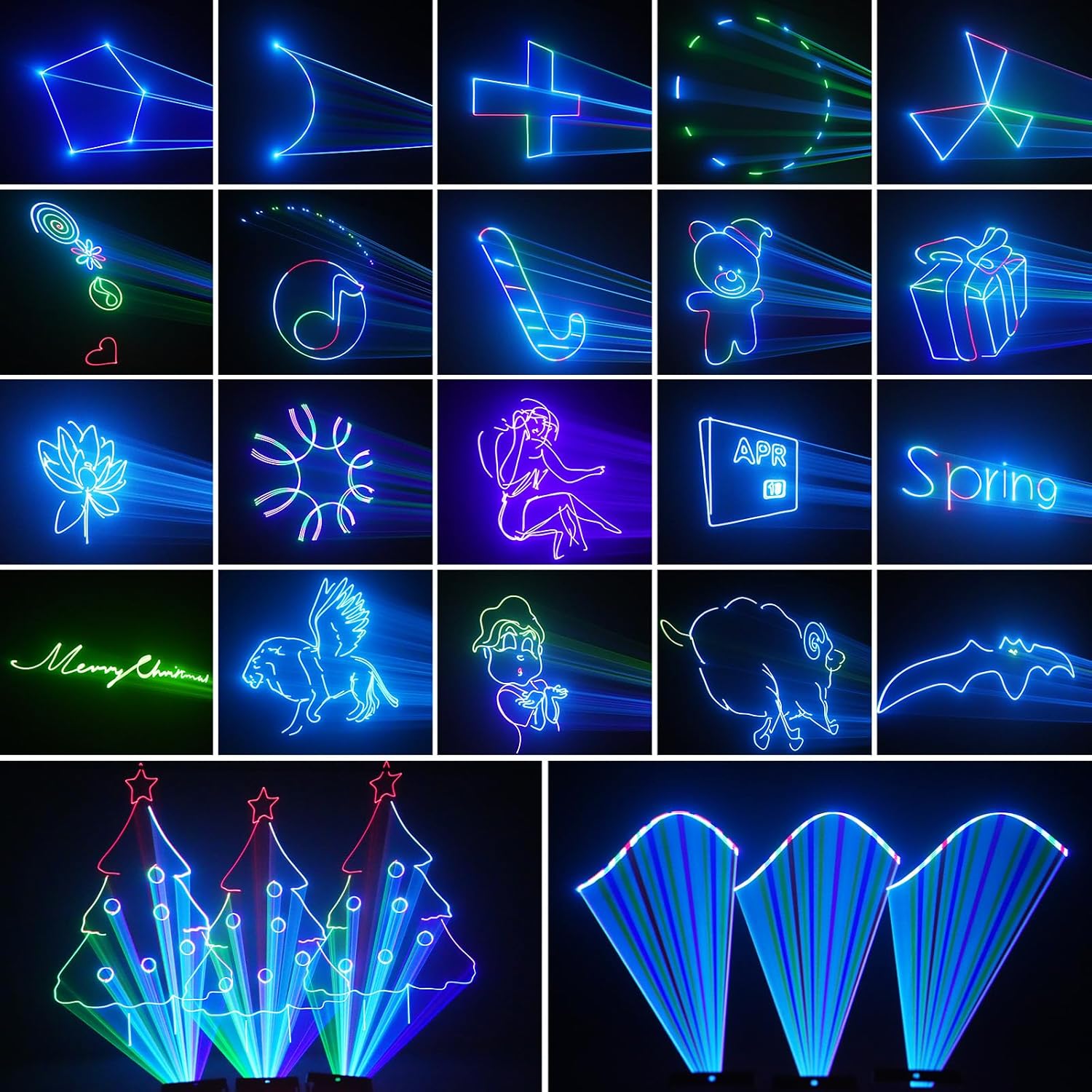 APP Full-Color RGB 3D Animated Laser Light - A34