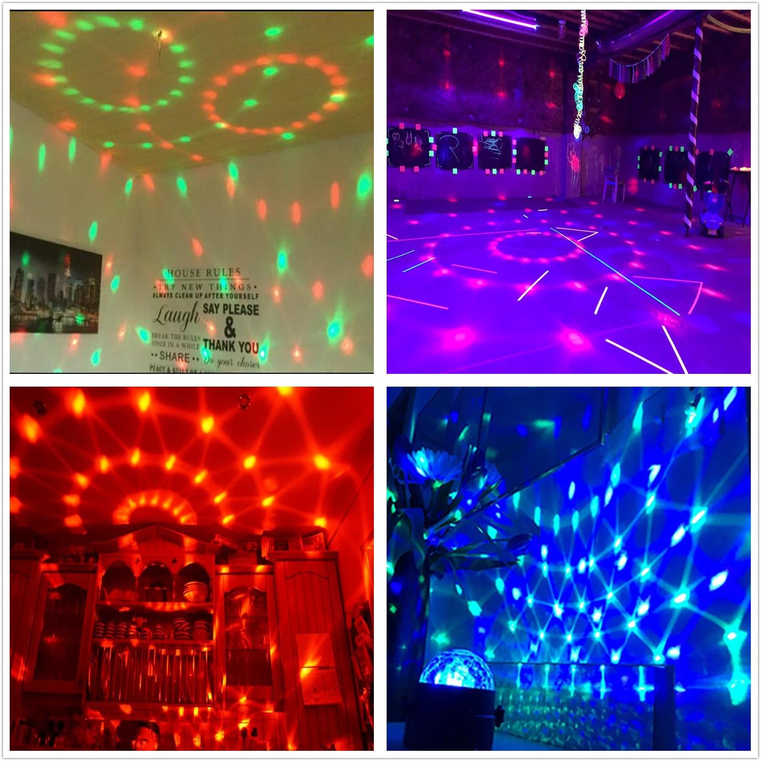Remote control voice controlled RGB party light-C21