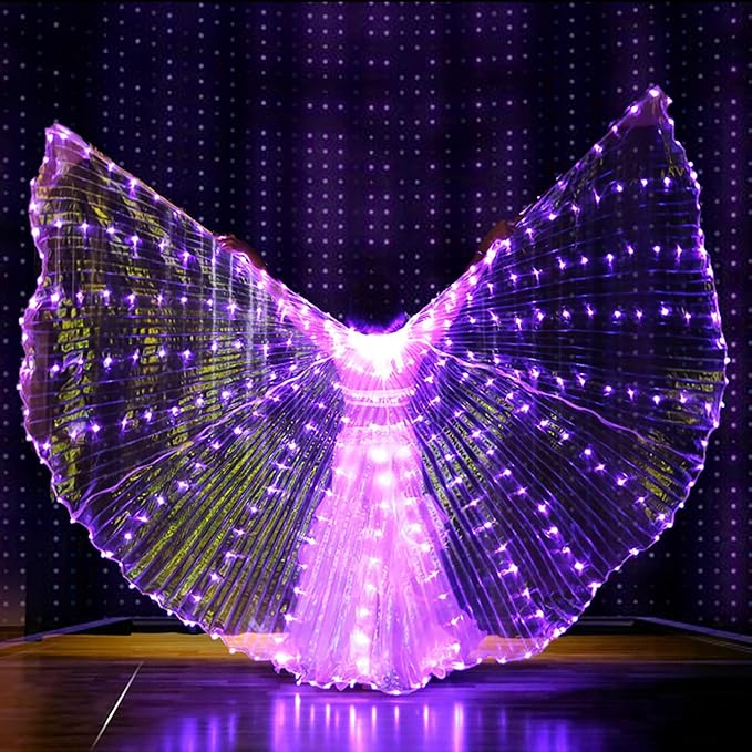 LED Belly Dance Costume Light Up IsIs Wings for Women Adults-M37