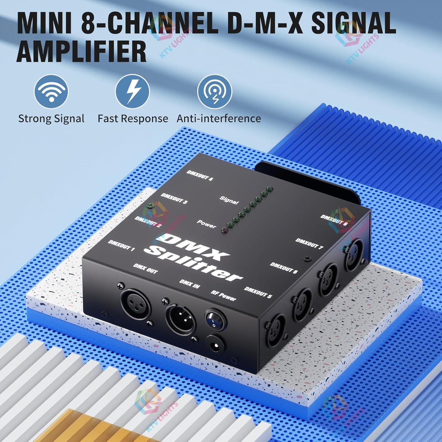 8-Way Isolated DMX512 Splitter Amplifier