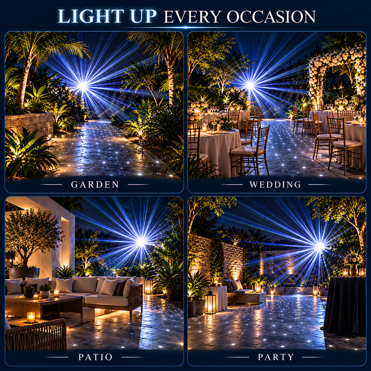 KTVLIGHTS 6W/9W White Star Laser Light DMX Wedding Projector-S68
