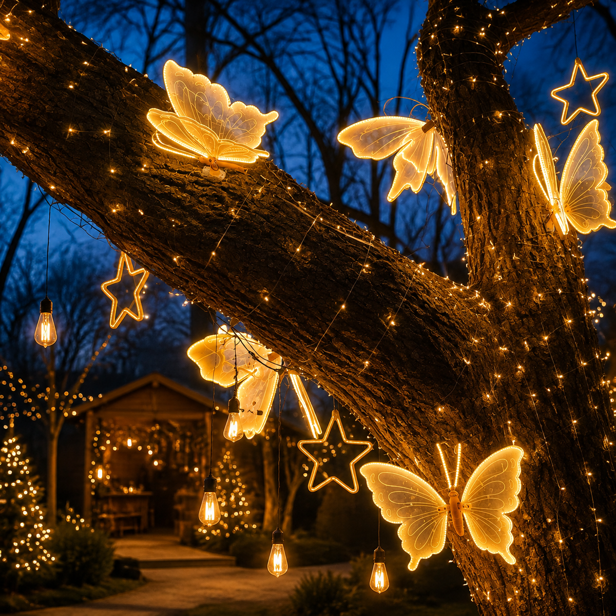 KTVLIGHTS 3D LED Butterfly Lights with Moving Wings for Garden