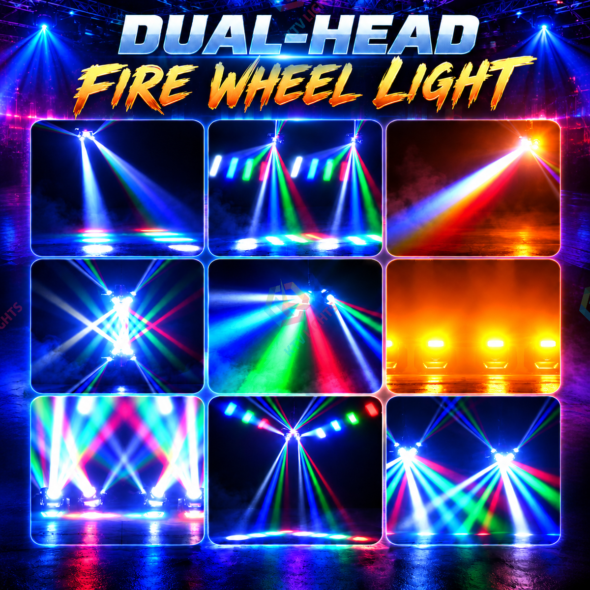 KTVLIGHTS Dual Head Moving Beam Strobe DJ Stage Light-E116