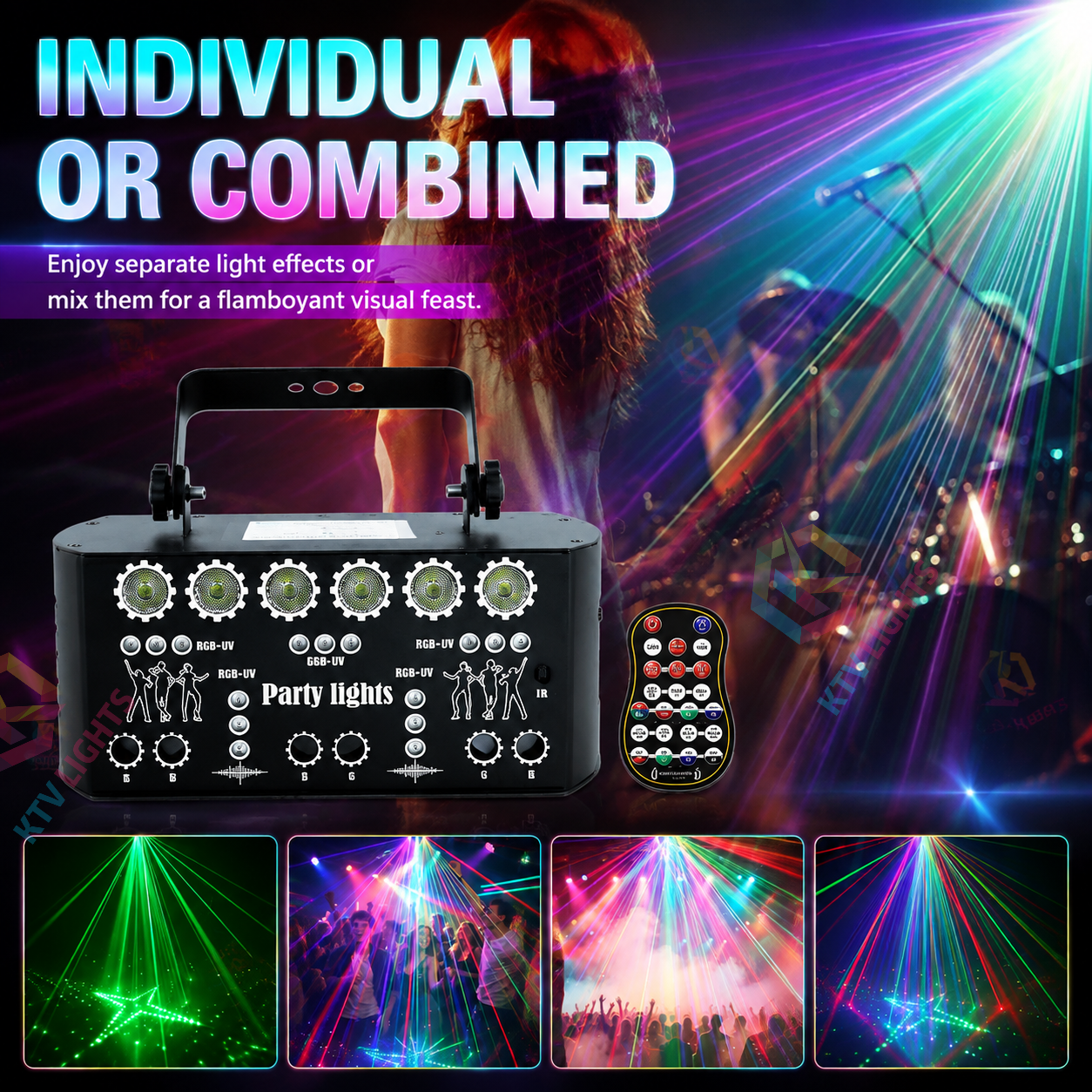 KTVLIGHTS RGB laser stage lights, suitable for DJ parties and events -B5