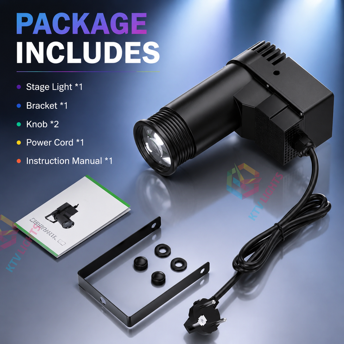 KTVLIGHTS 10W RGBW 4-in-1 LED Spotlight-J1