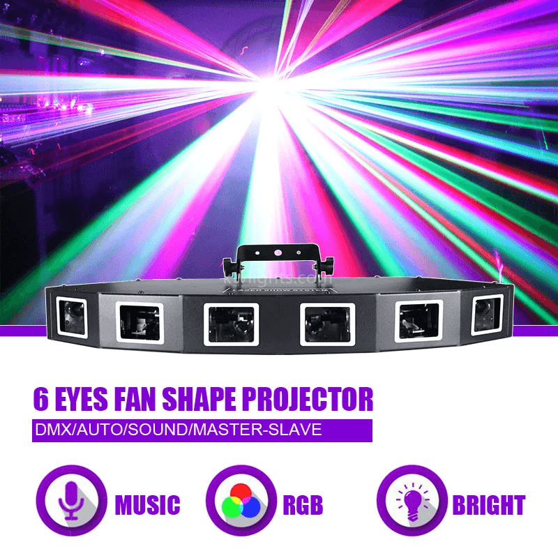 6-hole RGB scanning laser light DMX stage light-B26