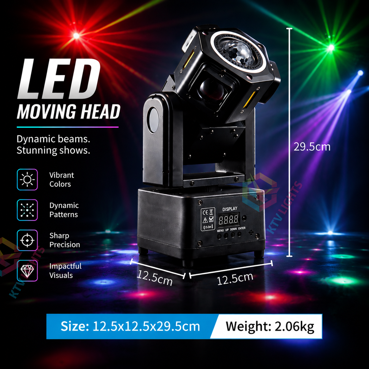 KTVLIGHTS Mini moving-head stage light suitable for DJ parties and various events-E92
