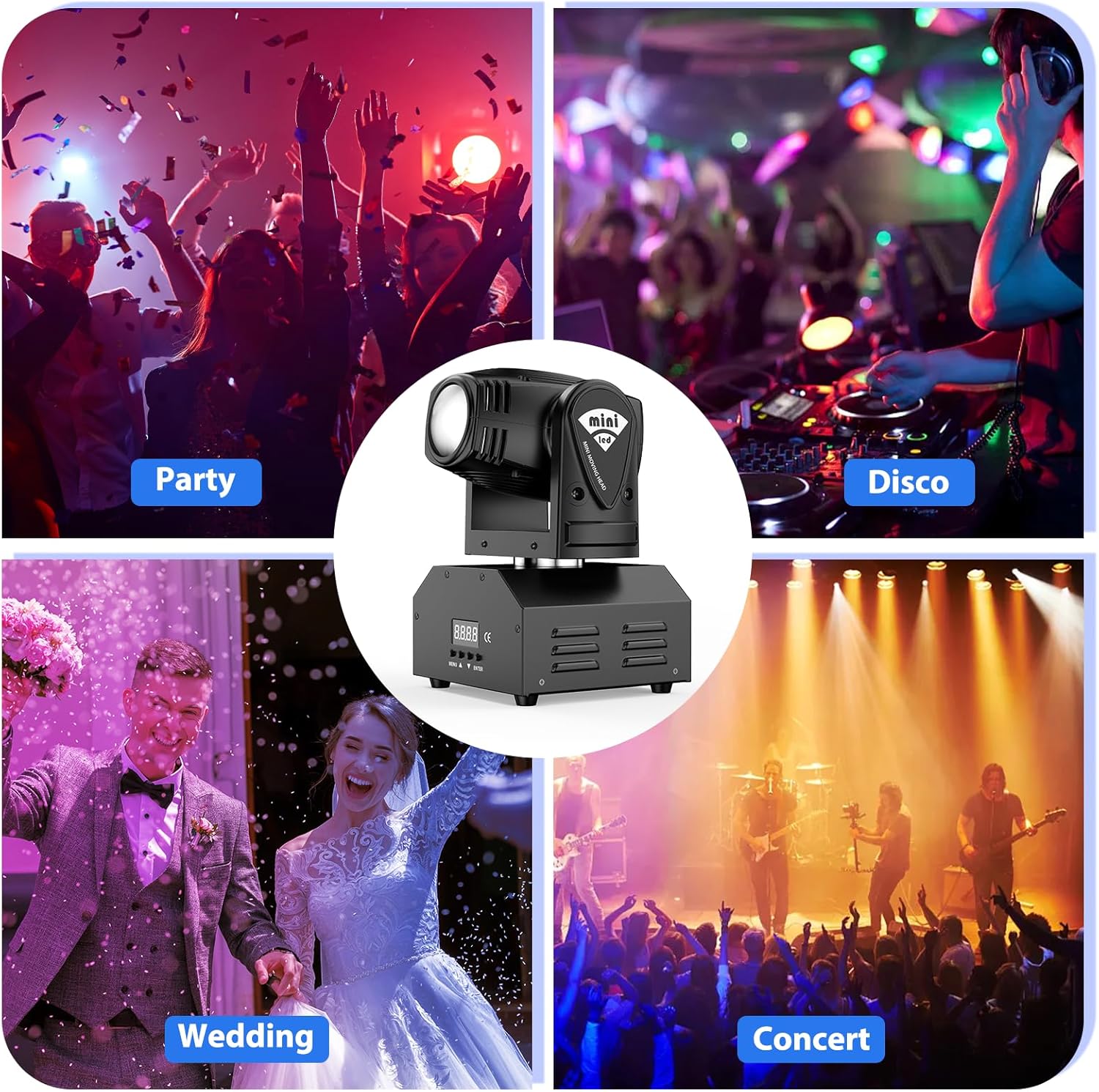 Mini RGBW 4-in-1 LED Beam Moving Head Light-E20