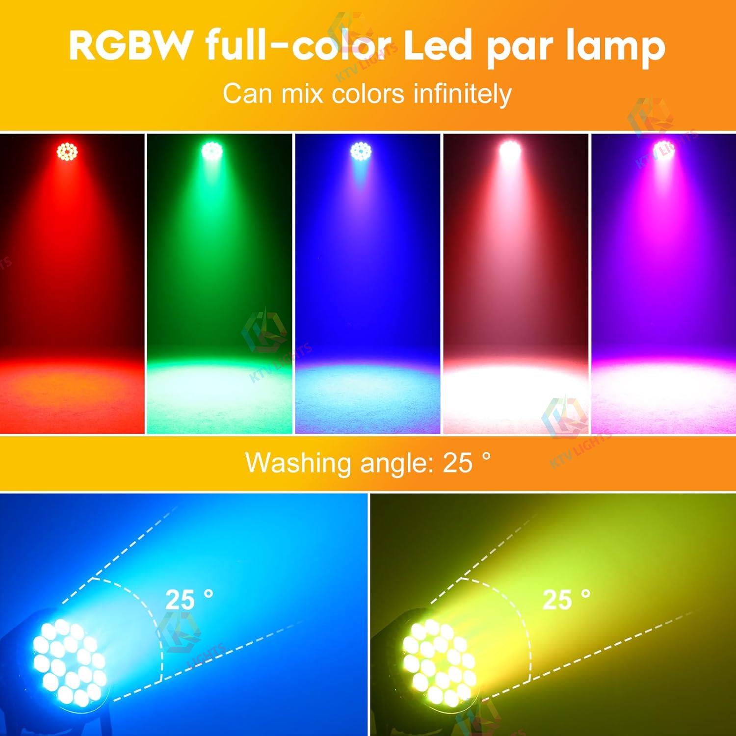 6-in-1 RGBW + UV 18-LED par light-P22