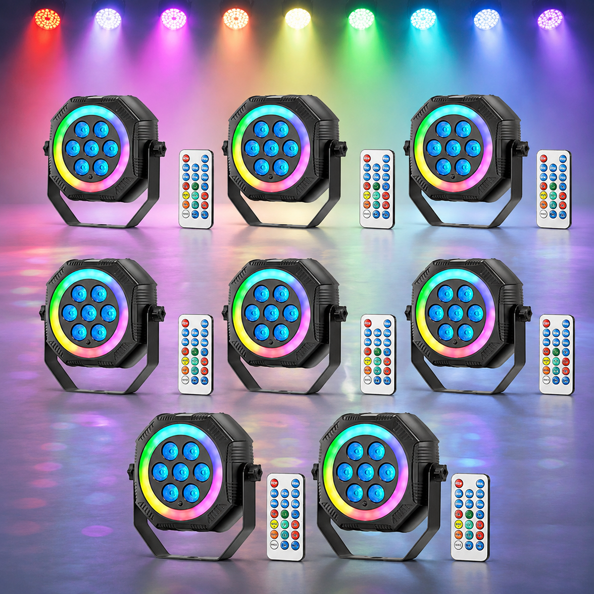 KTVLIGHTS 7-LED RGB Rechargeable PAR Stage Light-P48