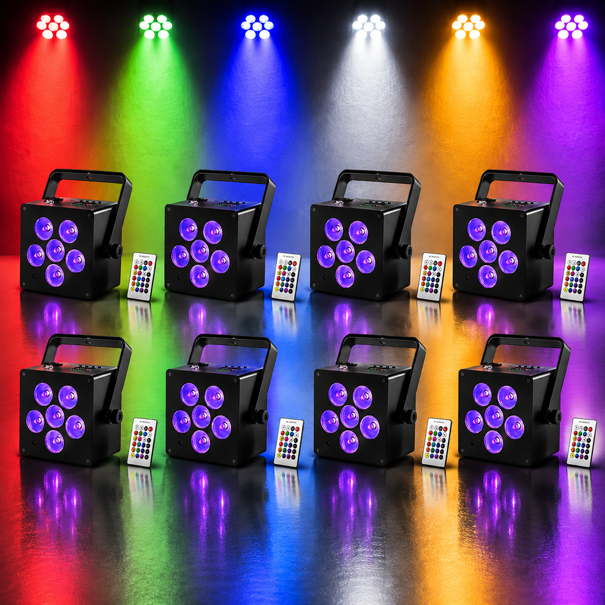 KTVLIGHTS 50W RGBW 6-in-1 Rechargeable Battery LED PAR Light-P49