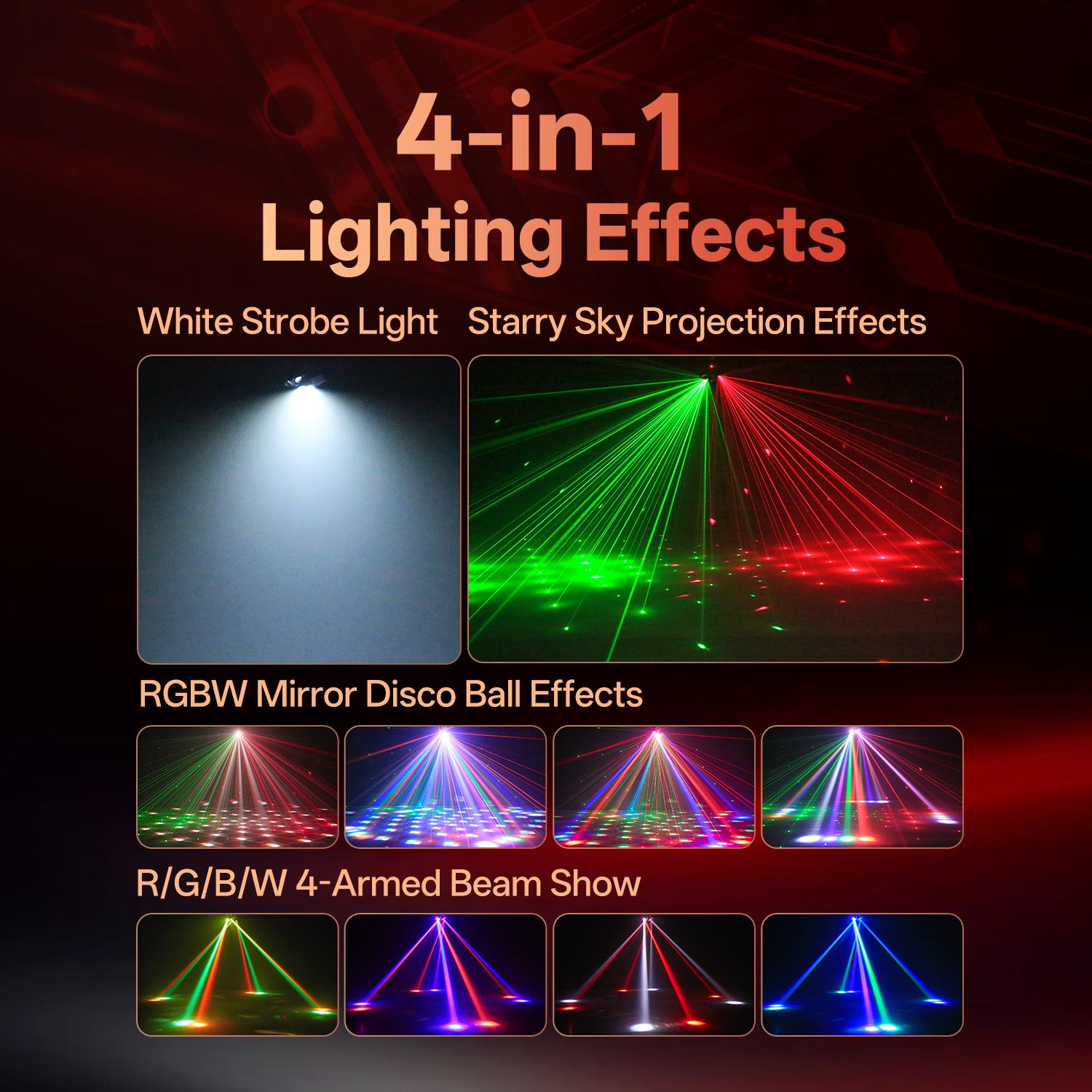 RGBW four-arm magic ball stage light-E73